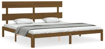vidaXL Massivholzbett mit Kopfteil 200x200cm (3193554)