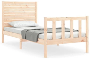 vidaXL Massivholzbett mit Kopfteil 90x200cm (3193191)