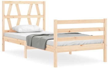 vidaXL Massivholzbett mit Kopfteil 90x200cm (3194361)