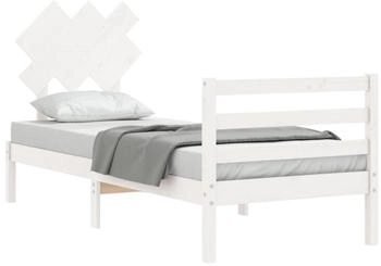 vidaXL Massivholzbett mit Kopfteil 90x200cm (3195272)