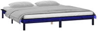 vidaXL Massivholzbett mit LED-Beleuchtung Schwarz 200x200 cm