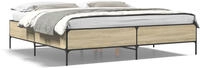 vidaXL Bettgestell Sonoma-Eiche 180x200 cm Holzwerkstoff und Metall