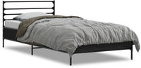 vidaXL Bettgestell Schwarz 90x190 cm Holzwerkstoff und Metall