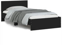 vidaXL Bettgestell mit Kopfteil Schwarz 100x200 cm Holzwerkstoff