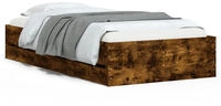 vidaXL Bettgestell mit Schubladen R&auml;uchereiche 90x190 cm Holzwerkstoff