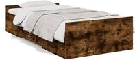 vidaXL Bettgestell mit Schubladen R&auml;uchereiche 90x190 cm Holzwerkstoff