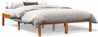 vidaXL Massivholzbett ohne Matratze Wachsbraun 120x190 cm Kiefernholz