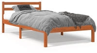 vidaXL Massivholzbett ohne Matratze Wachsbraun 75x190 cm Kiefernholz