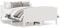vidaXL Massivholzbett ohne Matratze Wei&szlig; 135x190 cm Kiefernholz