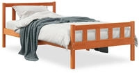 vidaXL Massivholzbett ohne Matratze Wachsbraun 75x190 cm Kiefernholz