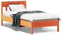 vidaXL Massivholzbett ohne Matratze Wachsbraun 90x190 cm Kiefernholz