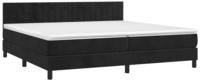 vidaXL Boxspringbett mit Matratze & LED Schwarz 200x200 cm Samt