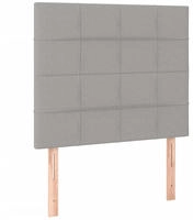 vidaXL LED Kopfteil Hellgrau 90x5x118/128 cm Stoff
