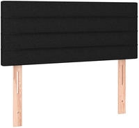 vidaXL LED Kopfteil Schwarz 100x5x78/88 cm Stoff