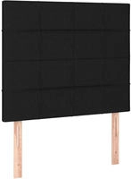 vidaXL LED Kopfteil Schwarz 80x5x118/128 cm Stoff