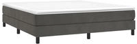 vidaXL Boxspringbett mit Matratze Dunkelgrau 180x200 cm Samt