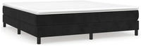 vidaXL Boxspringbett mit Matratze Schwarz 180x200 cm Samt