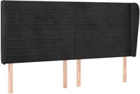 vidaXL Kopfteil mit Ohren Schwarz 203x23x118/128 cm Samt