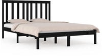 vidaXL Massivholzbett Schwarz Kiefer 200x200 cm