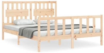 vidaXL Massivholzbett mit Kopfteil 160x200cm (3192436)