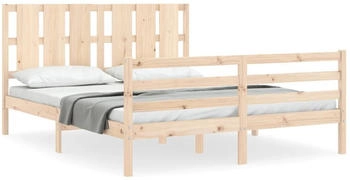 vidaXL Massivholzbett mit Kopfteil 160x200cm (3194126)