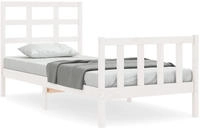 vidaXL Massivholzbett ohne Matratze Wei&szlig; 90x190 cm Kiefernholz