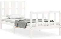 vidaXL Massivholzbett ohne Matratze Wei&szlig; 90x190 cm Kiefernholz