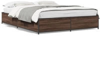 Bettgestell Braun Eichen-optik 120x190 Cm Holzwerkstoff Metall Vidaxl