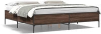 vidaXL Bettgestell Braun Eichen-Optik 200x200 cm Holzwerkstoff Metall