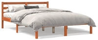 vidaXL Massivholzbett ohne Matratze Wachsbraun 140x190 cm Kiefernholz