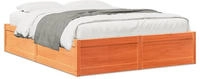 vidaXL Massivholzbett ohne Matratze Wachsbraun 140x200 cm Kiefernholz