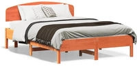 vidaXL Massivholzbett ohne Matratze Wachsbraun 135x190 cm Kiefernholz