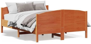 vidaXL Massivholzbett mit Kopfteil Kiefer 140x190cm (3216181)