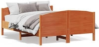 vidaXL Massivholzbett ohne Matratze Wachsbraun 160x200 Kiefernholz