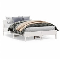 vidaXL Massivholzbett ohne Matratze Wei&szlig; 160x200 Kiefernholz
