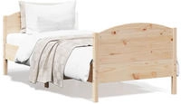 vidaXL Massivholzbett ohne Matratze 75x190 cm Kiefernholz