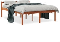 vidaXL Seniorenbett Wachsbraun 135x190 cm Massivholz Kiefer