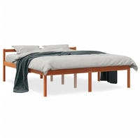 vidaXL Seniorenbett Wachsbraun 160x200 cm Massivholz Kiefer