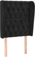 vidaXL Kopfteil mit Ohren Schwarz 83x23x118/128 cm Samt