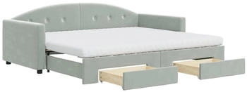 vidaXL Tagesbett Ausziehbar mit Schubladen 90x200cm Samt (3197373)
