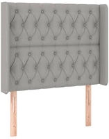 vidaXL Kopfteil mit Ohren Hellgrau 93x16x118/128 cm Stoff