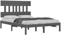 vidaXL Massivholzbett Grau 200x200 cm