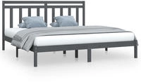 vidaXL Massivholzbett Grau 200x200 cm
