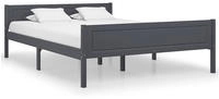 vidaXL Massivholzbett Kiefer Grau 160x200 cm
