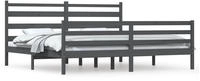 vidaXL Massivholzbett Kiefer 200x200 cm Grau