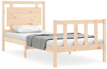 vidaXL Massivholzbett mit Kopfteil 100x200cm (3192156)