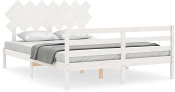 vidaXL Massivholzbett mit Kopfteil 140x190cm (3195267)