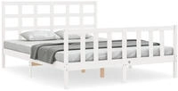 vidaXL Massivholzbett ohne Matratze Wei&szlig; 160x200 Kiefernholz