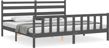 vidaXL Massivholzbett mit Kopfteil 200x200cm (3192058)