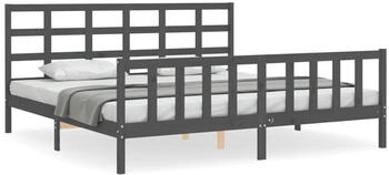 vidaXL Massivholzbett mit Kopfteil 200x200cm (3192123)